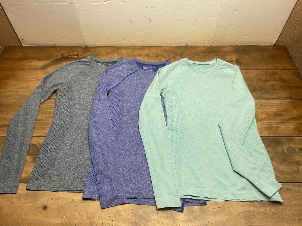Lot Of 3 Figs Salta Seamless Long Sleeve Underscrub Shirt Women Size XS
